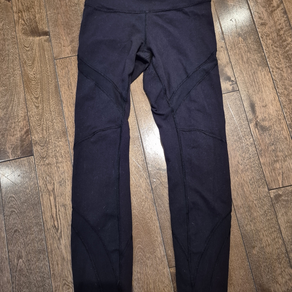 Lululemon Black Athletic Mesh Leggings - High Waist
